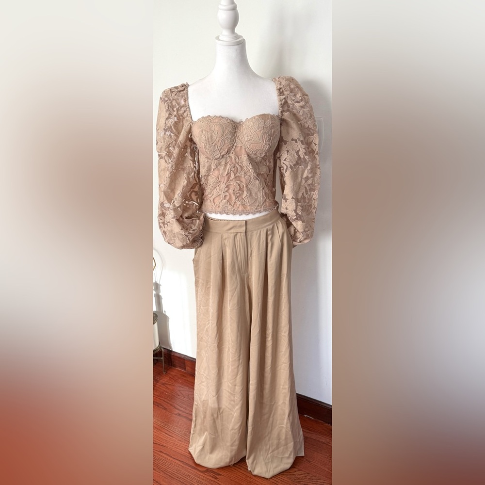 NY Collection Beige A-Line Skirt